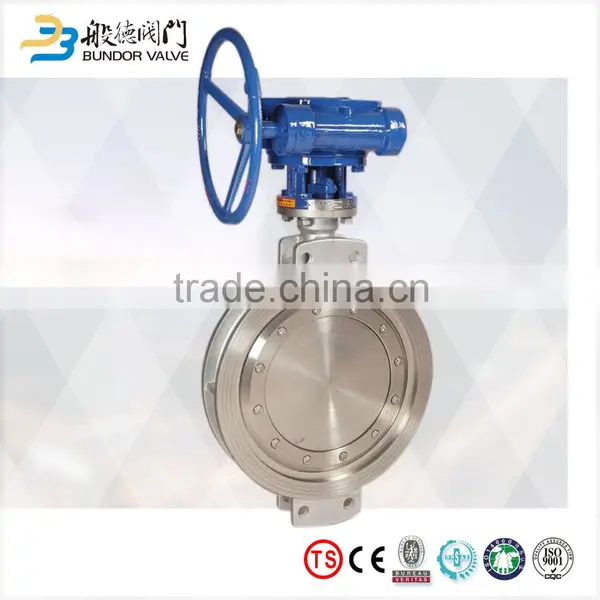 Chemical Industry Dn100 Inox Stainless Steel Manual Eccentric Metal Seal Butterfly Valve photo-4