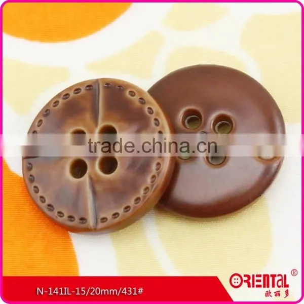 4-hole Imitation Leather Plastic Coat Button photo-2