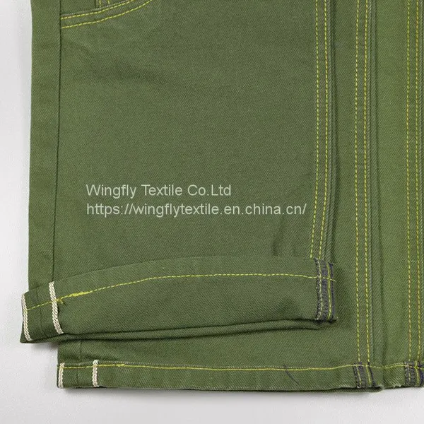 11 oz Raw Green Selvedge Denim Fabric Wholesale Premium Jeans Cloth Manufacturers Denim Material Supplier W181318 photo-2