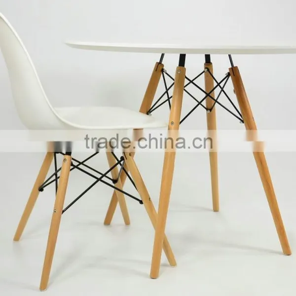 Glass or MDF Top With Wood Base Dining Table photo-2