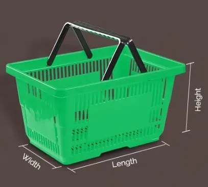 30L Supermarket Plastic Shopping Basket With Metal Handles, Wire Handles Supermarket Shopping Baskets photo-2