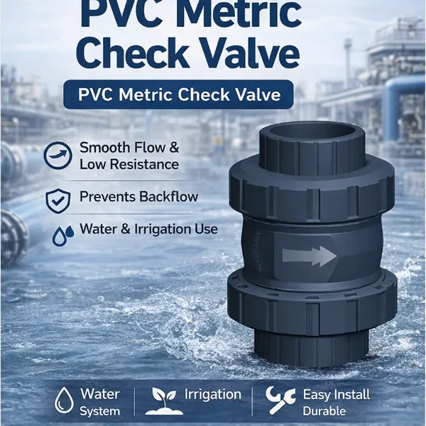 Válvula de retenção PVC com soquete métrico para sistema de água