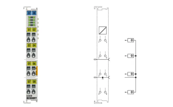 Beckhoff EL4028 EtherCAT Analog Output Terminal 8-Channel Current Output Module 4–20mA 12-Bit Industrial Automation I/O photo-2