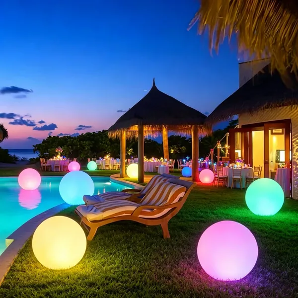 Outdoor Decorative Shape Light USB Rechargeable Glowing Ball Light 16 Colors Wireless Remote Control IP65 Water-resistant Rating photo-3