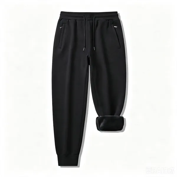 Men's Drawstring Jogger Thickened Sportswear Pants photo-3