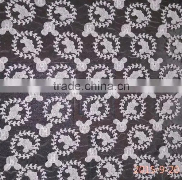 2016 Fashion Lace Accessory Organdy Embroidery Cotton Lace Fabric for Whole Sale photo-3