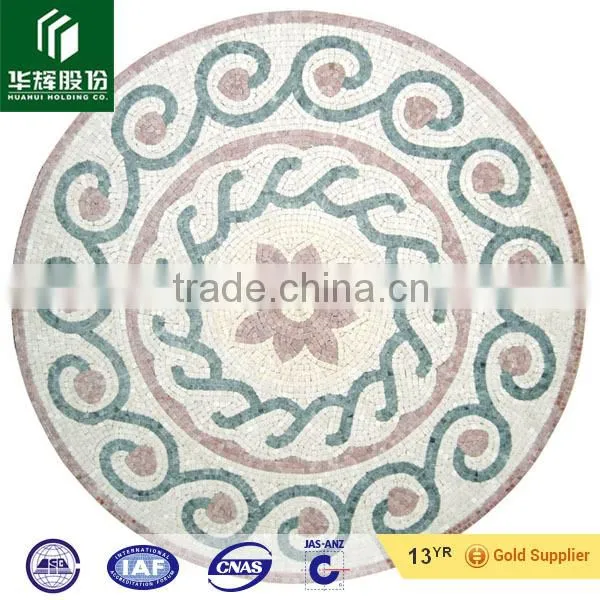 Dark Emperador, Crema Marfil Marble Water Jet Medallion photo-4