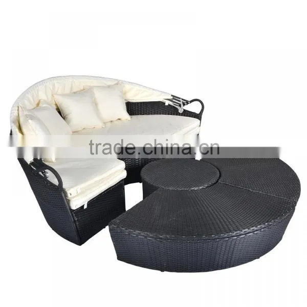 Home Furniture Cheap Round Bamboo Garden Sofa Daybed Rattan Daybed With Canopy Outdoor Daybed Quality Choice photo-4