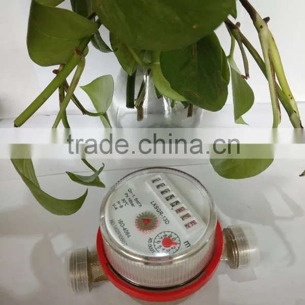 Red Color Water Flow Meter In Single Jet Dry Dial For Hot Drinking Water photo-3