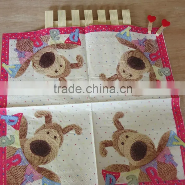 2016 Custom Made Color Paper Napkin Animal Printed Paper Napkin photo-4