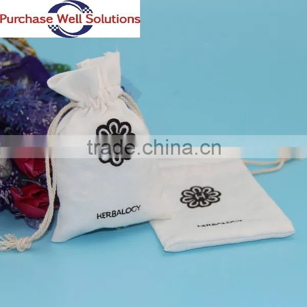 High Quality Customized Logo Cotton Drawstring Bag