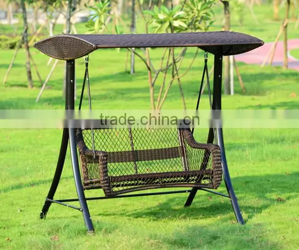 Patio Rattan Swing Chair With Canopy