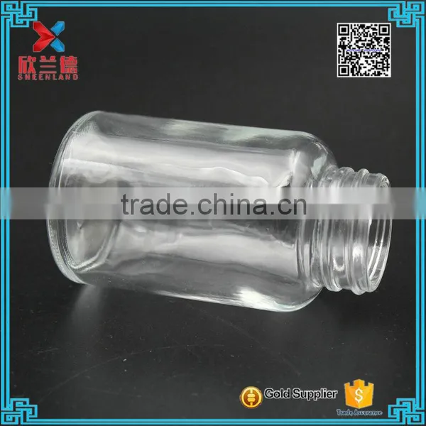 Clear Round Medicinal Alcohol Glass Bottle With White Cap130ml photo-5