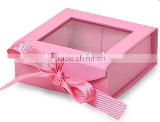 Eco-friendly Custom Black Small Gift Box With Transparent Window photo-2