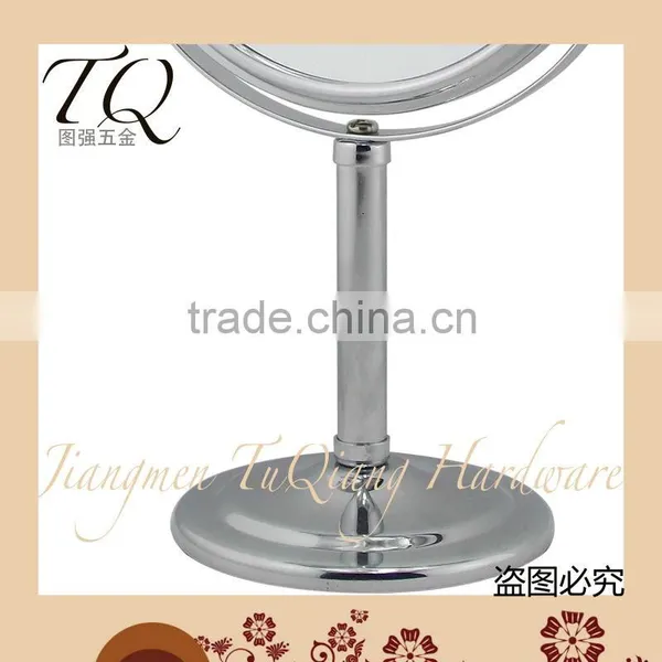 Table Standing 360 Degree Roubd Shape Metal Compact Dressing Mirror photo-3