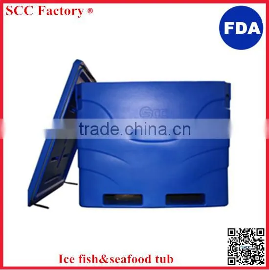Roto Molding Plastic Fish Tubs Insulated Ice Fish Bin Frozen Food Shipping Box photo-2
