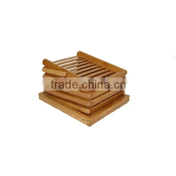 Fancy Bamboo Resting Room Furniture,5tiers Folding Magazine Display Rack photo-2