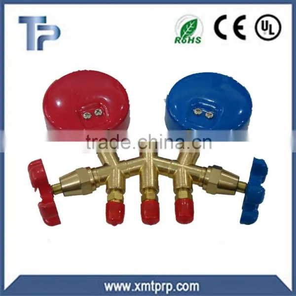 R134a Air Conditioner Refrigeration Brass Manifold Gauge Set photo-4