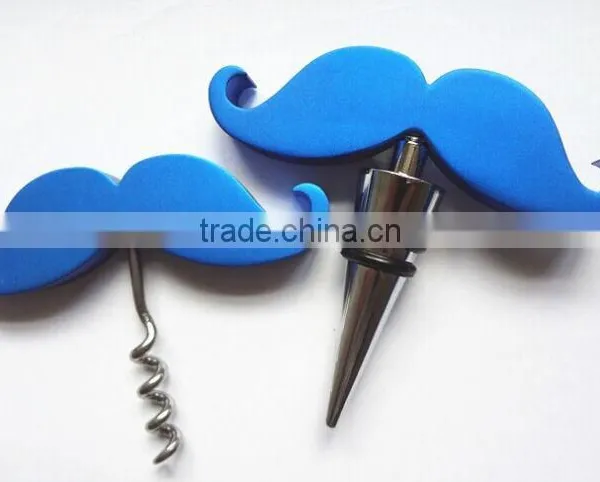 Promotional Moustache Shape Wine Bottle Opener and Wine Stopper Set photo-3
