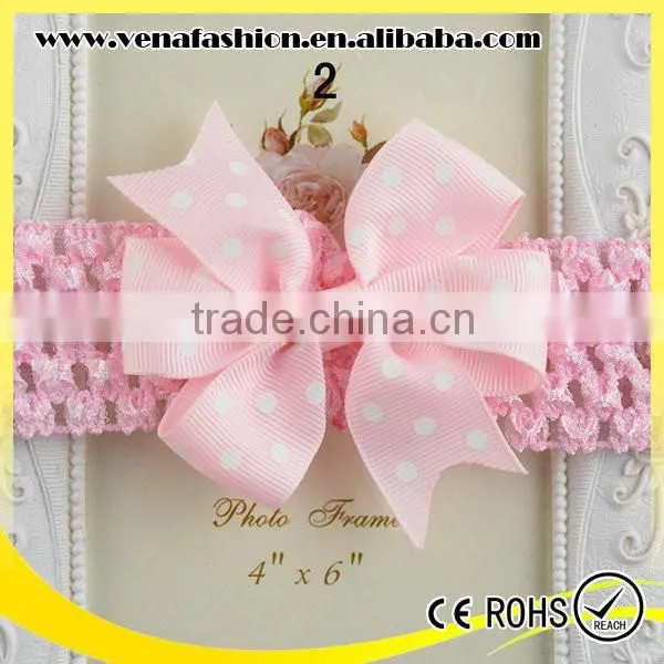 Lower Moq Dots Bow Head Band, Baby Elastic Hair Band
