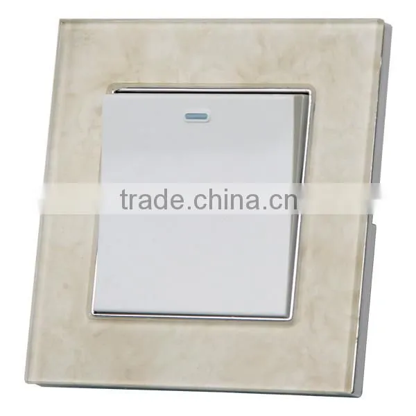 1 Gang Turn on off Button Switch With Crystal Pattern Face photo-2