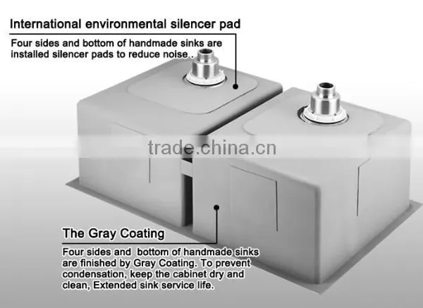 CUPC Certificate Commercial Stainless Steel Kitchen Sink Handmade Kitchen Sink For USA Market 3219A photo-3