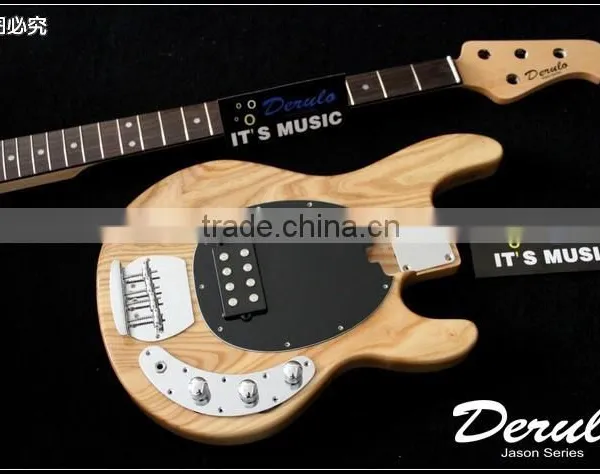 Diy High Quality Ash Wood Unfinished Electric Bass Guitar Kits 4 Strings photo-2