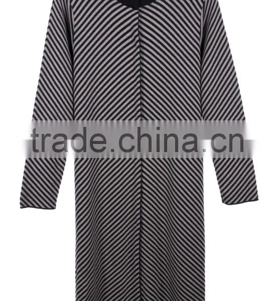 WOmen Extra Long Striped Knitted Cardigan Turkishknitwear Supplieri n Turkey Ladies Sweater Pullover Cardigan Producer in Turkey