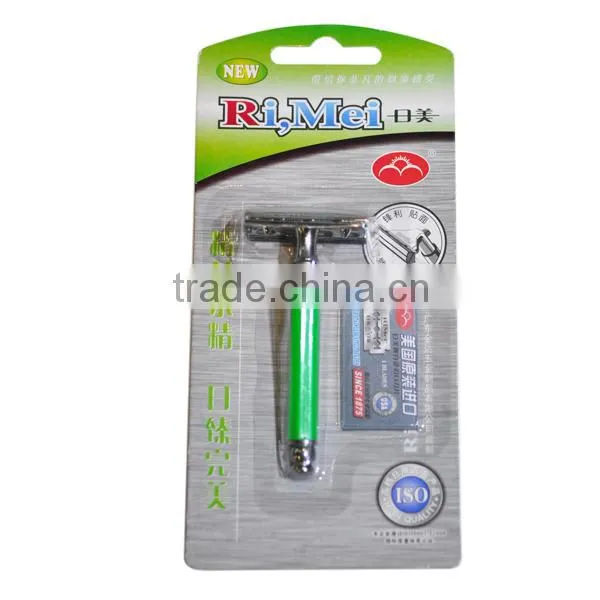 Rimei Rubber Handle Double Safety Razor USA Blade