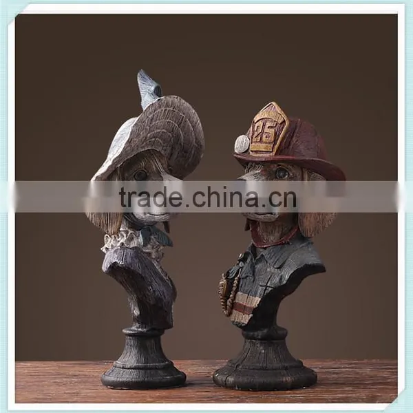 Hand Carving Resin Dog Official Dog Lady and Sir Statues,resin Dog Statue photo-2