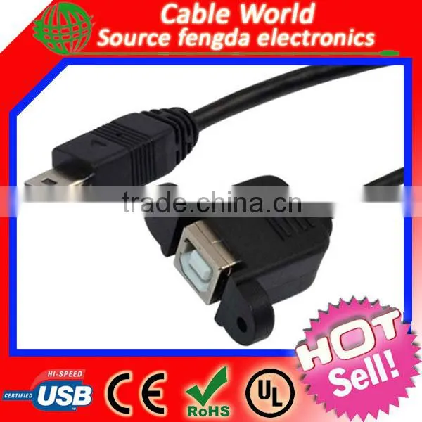 USB B Female to 5Pin Mini Panel Mount Cable