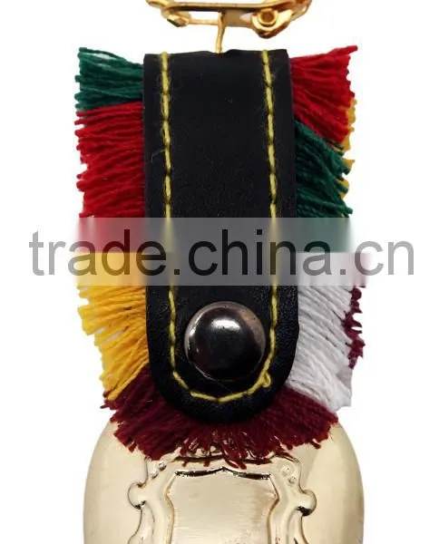 1.2''mini Metal Cow Bell With Logo Printed and Keyring Leather Strap as Souvenirs photo-6