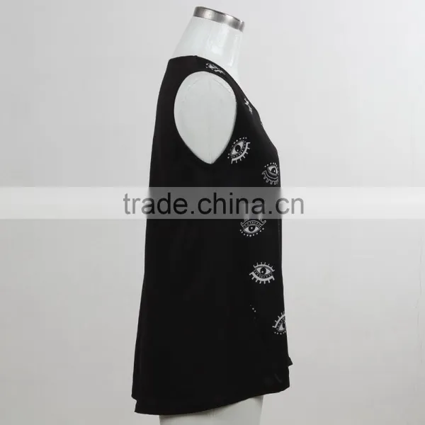 F5S15169 Fashion Black Tank Top for Women Manufacturer photo-2