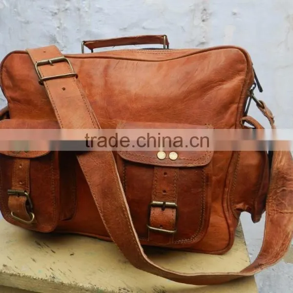Real Goat Leather Luggauge Bag/vintage Style Pure Leather Travel Bag