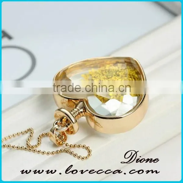 Latest Jewelry Accessories Real Flower Clear Galss Pendant With Chain photo-3