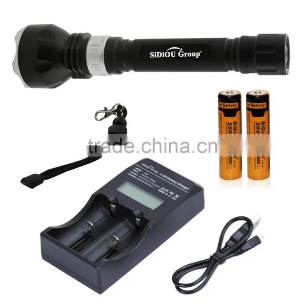 2000LM Super Bright XM-L L2 LED Waterproof Underwater Diving Flashlight Torch+2*18650 3000mAh Rechargeable Battery+Charger photo-4