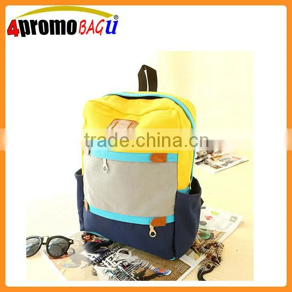 New Design School Bag Canvas Backpack Wholesale photo-3