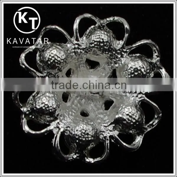 Good Quality NK017 Metal Flower Lead Free Metal Shank Rhinestone Buttons photo-3