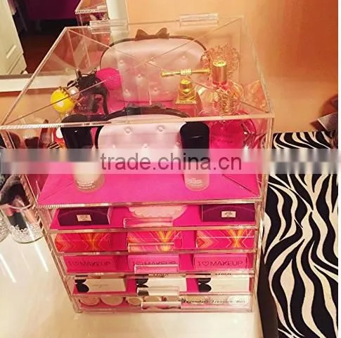 Acrylic Cosmetics Makeup Organizer Drawer or Jewelry Chest With 5 Removable Drawers and 1 Lid photo-3