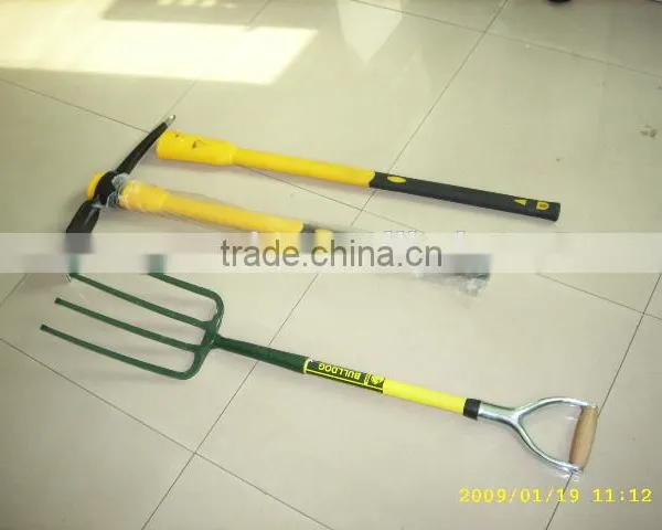 Carbon Steel Shovel and Steel Pick With Fiberglass Handle photo-2