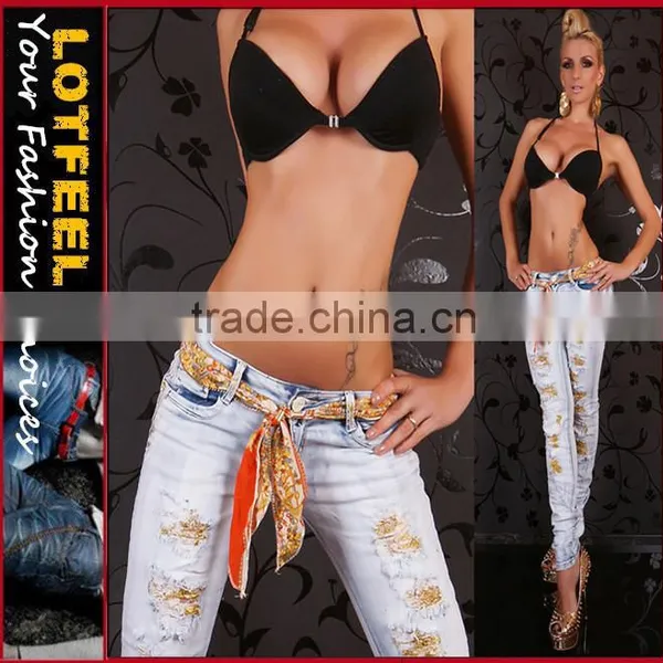 Sexy New Look Vintage Destroyed Ripped Women Skinny Jeans Sexy Hot Look (LOTX003)