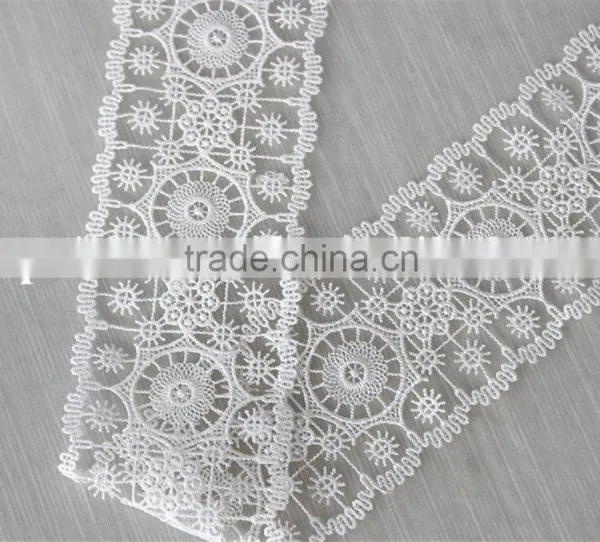 High Quality 100% Polyester Circles Embroidery Designs Flower Lace photo-2