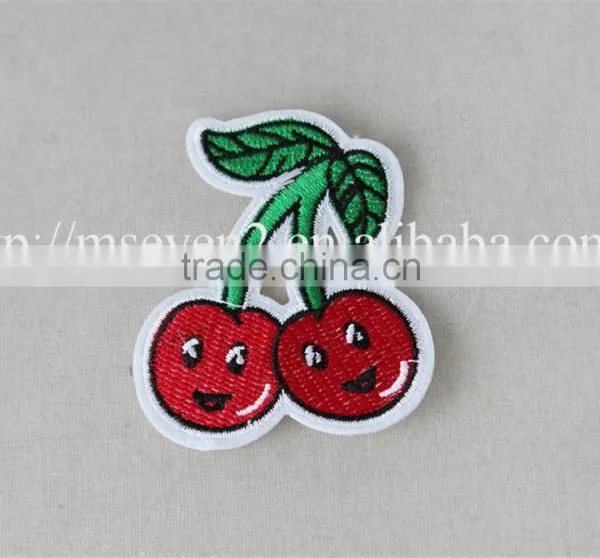 Good Price 7*8 cm Red Patches Cherry Pattern Design Indian Embroidery Patch photo-2