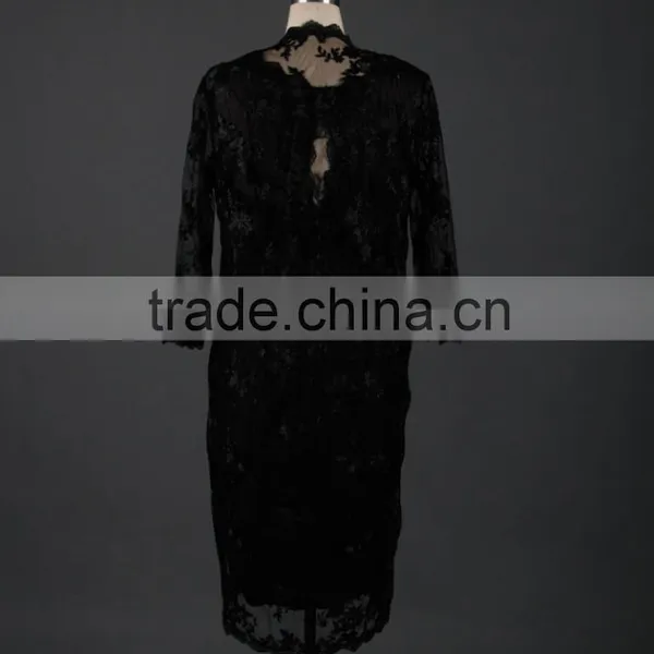 QM-1 Black Two Pieces Lace Mother Of The Bride Dresses photo-2
