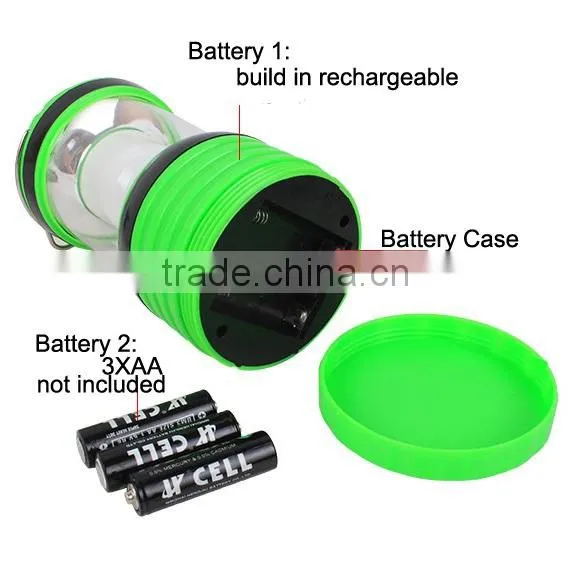 Portable LED White Light Solar AC Powered Rechargeable Camping Lamp Lantern photo-5