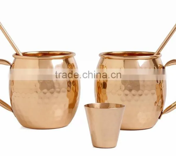Copper Moscow Mule Mugs Set of 4 Pure Copper Beer Mug With Black Gift Box , Hammered Copper Mugs With Black Gift Box, photo-2