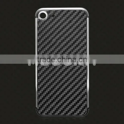 Carbon Fiber Metal Cover for IPhone7 24k Gold Plated Back Housing photo-3