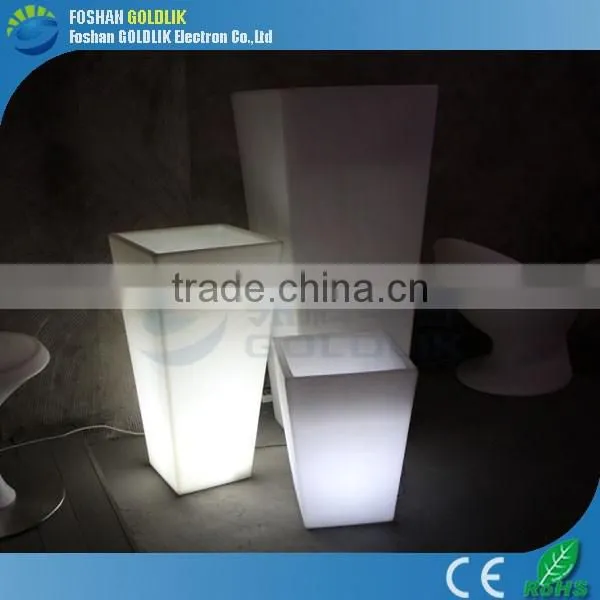 GLACS Control Long Square Flower Pot LED Battery Lighted Garden Flower Pot photo-2