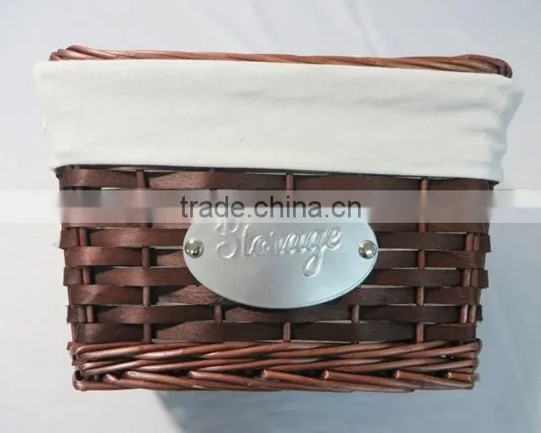 Customized Supplier Wholesale Durable Cheap Wood Chip and Wicker Bicycle Front Basket Bracket photo-3