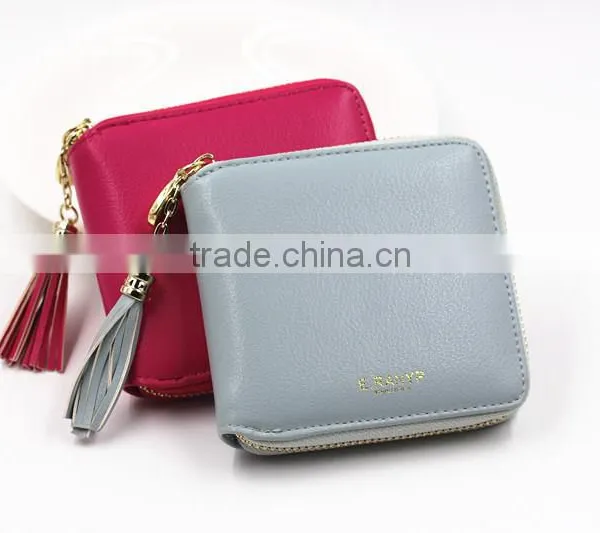 Custom High-Quality Multi-color Leather Woman Zip Wallet photo-3